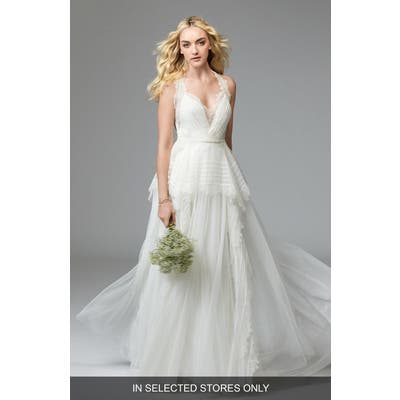 Willowby Jewel Lace & Net A-Line Gown, Size IN STORE ONLY - White