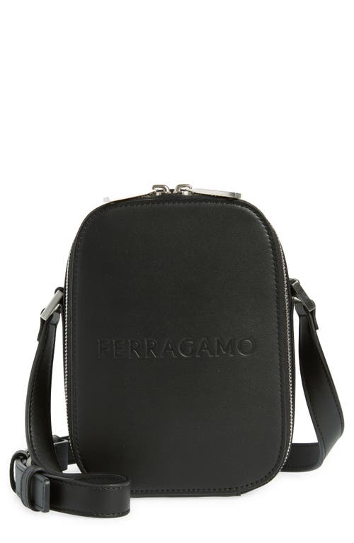 FERRAGAMO Items Leather Crossbody Bag in Nero at Nordstrom