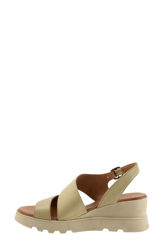 Shop Bueno Gianna Slingback Platform Wedge Sandal In Moss