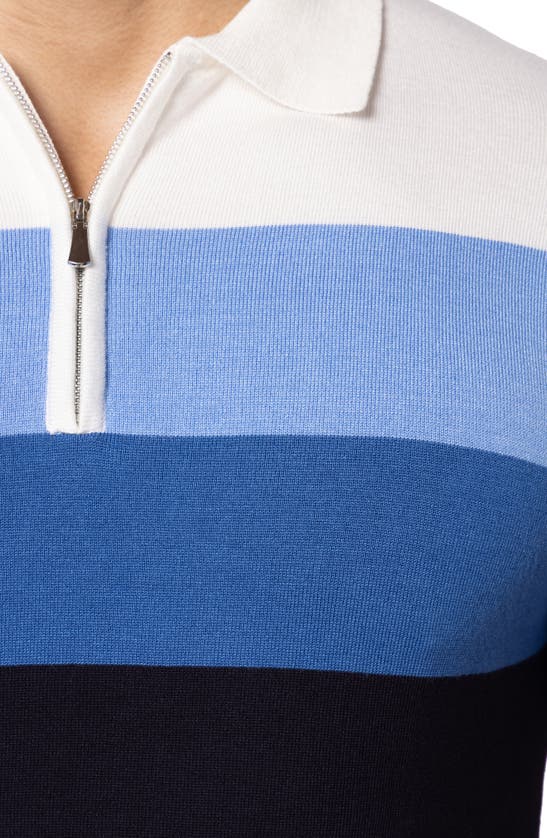 Shop Spring + Mercer Striped Polo Sweater In Navy
