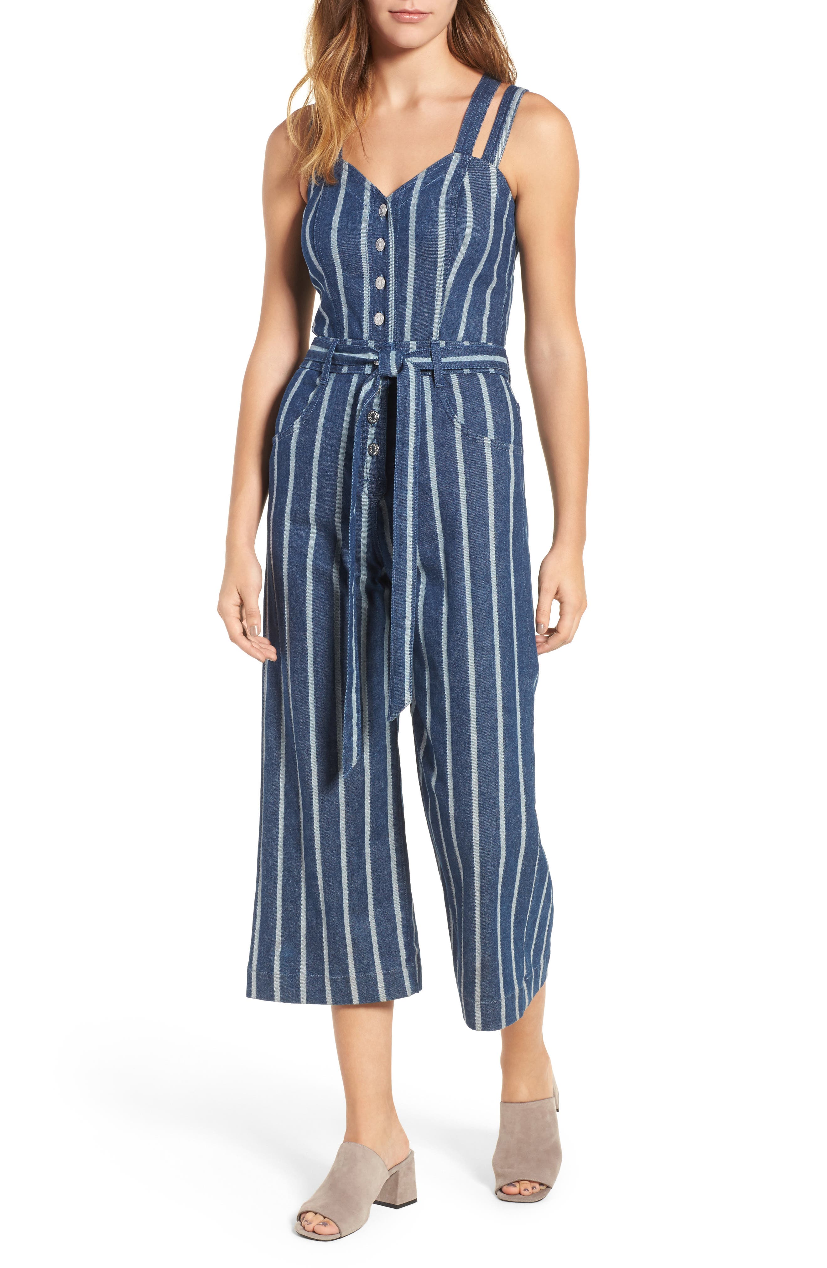 denim culotte jumpsuit