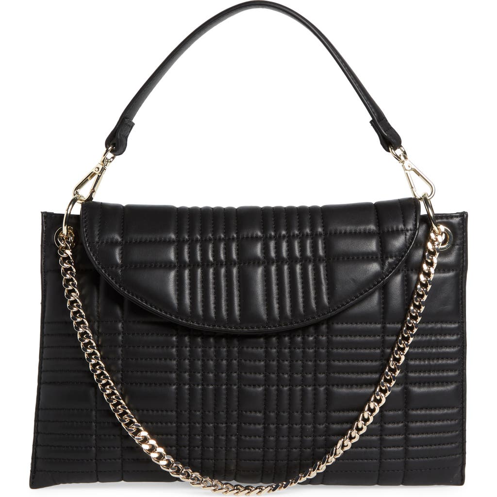 Vince Camuto Barb Leather Crossbody In Black