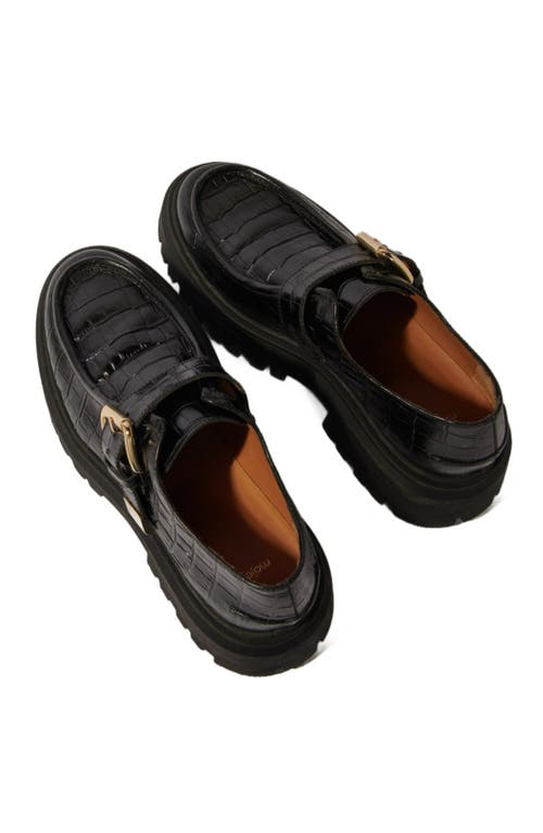 Shop Maje Chunky Leather Derbies In Black