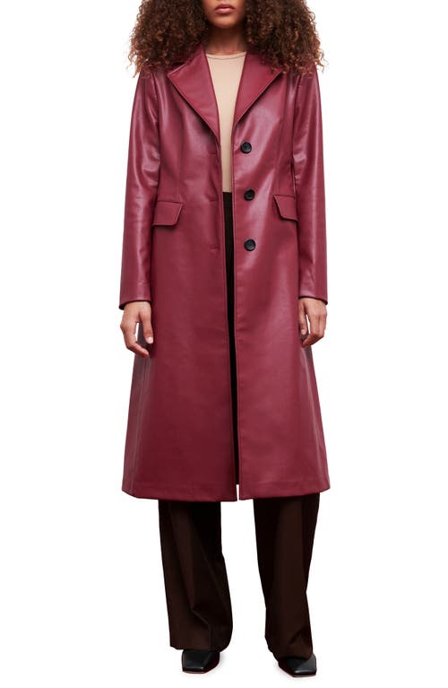 Apparis Liv Recycled Polyester Faux Leather Coat in Rhubarb at Nordstrom, Size Small