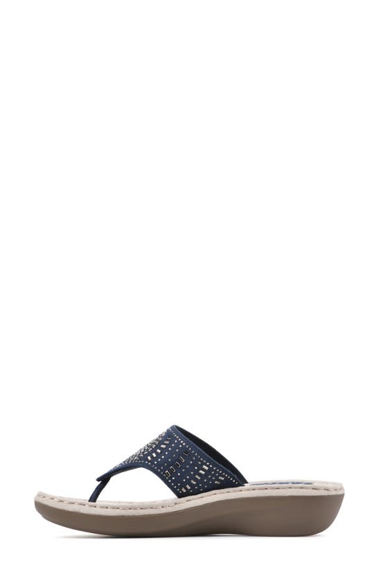 Cliffs By White Mountain Cienna Thong Sandal In Navy Fabric
