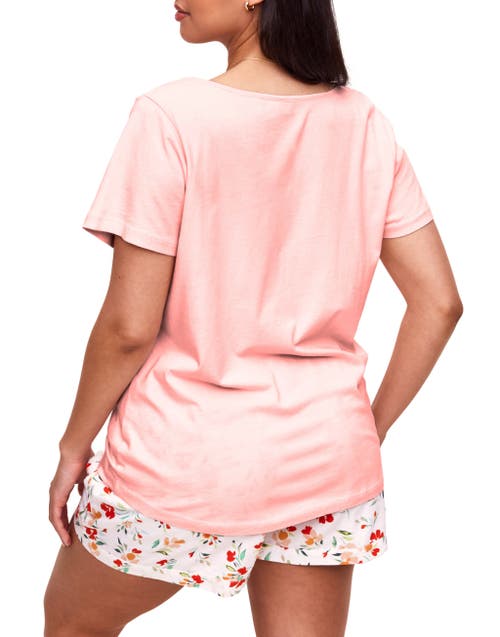 Shop Adore Me Jacquelyn Pajama T-shirt & Short Set In Floral White