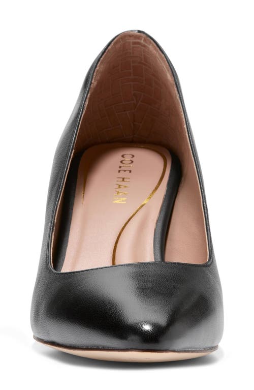 Shop Cole Haan Cassandra Pointed Toe Pump In Black Leather/brown Stack