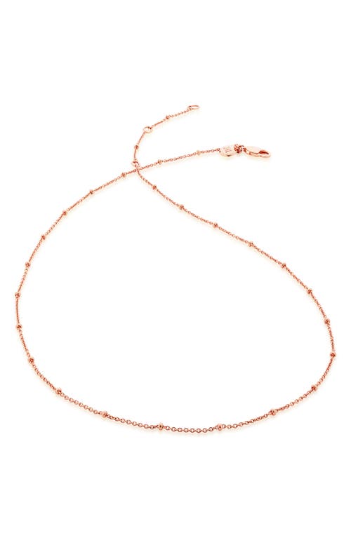 Monica Vinader 16-Inch Fine Bead Station Necklace in Rose Gold