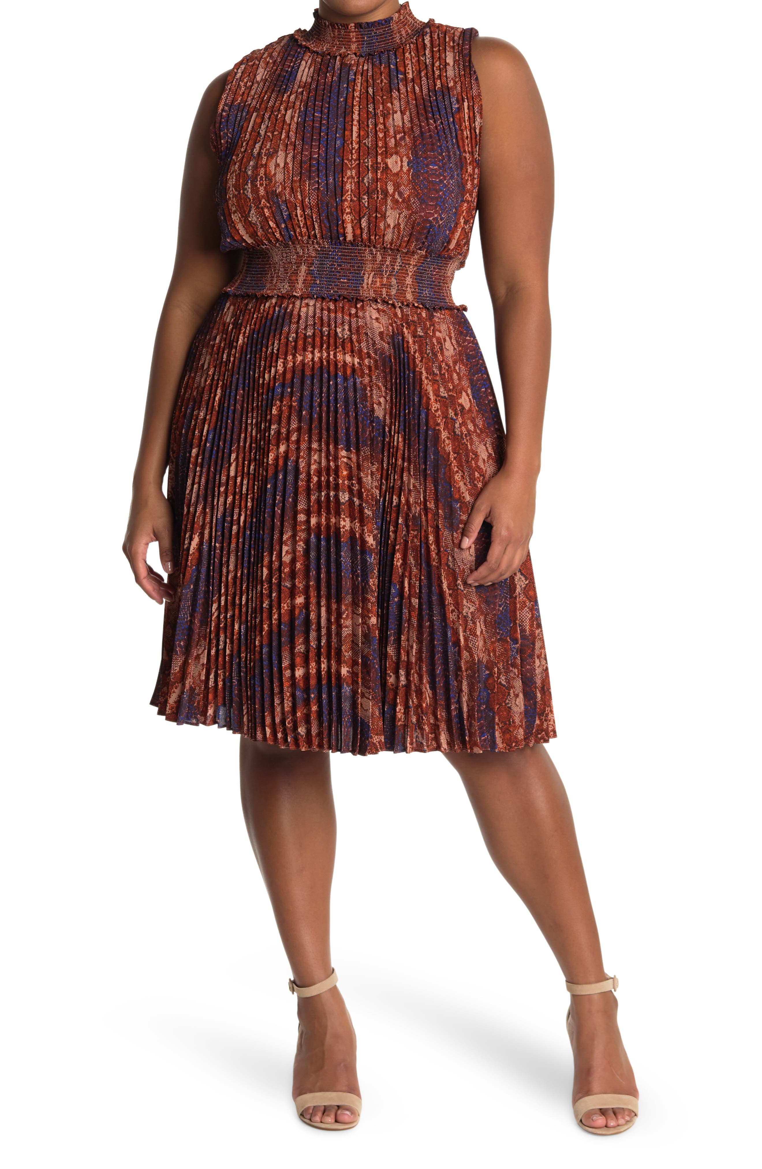 erma brown leopard open back dress