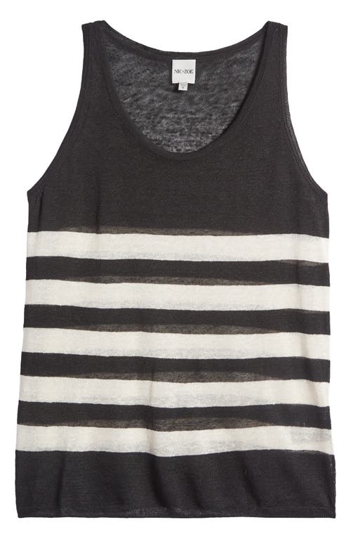 Shop Nic + Zoe Nic+zoe Stripe Featherweight Tank In Black Multi