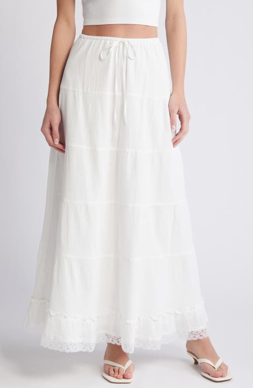 Emily Tiered Maxi Skirt in Snow White