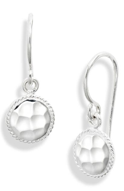 Anna Beck Small Hammered Drop Earrings In Silver