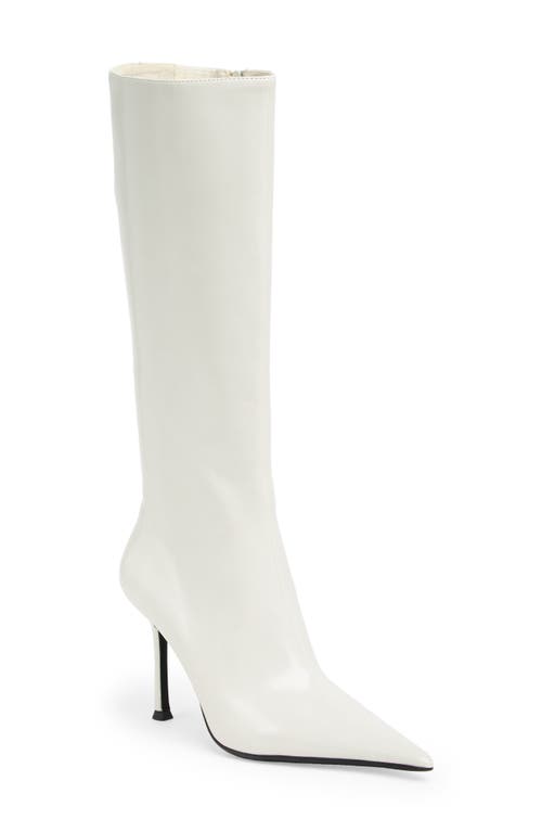 Jeffrey Campbell Darlings Pointed Toe Knee High Boot in Ice