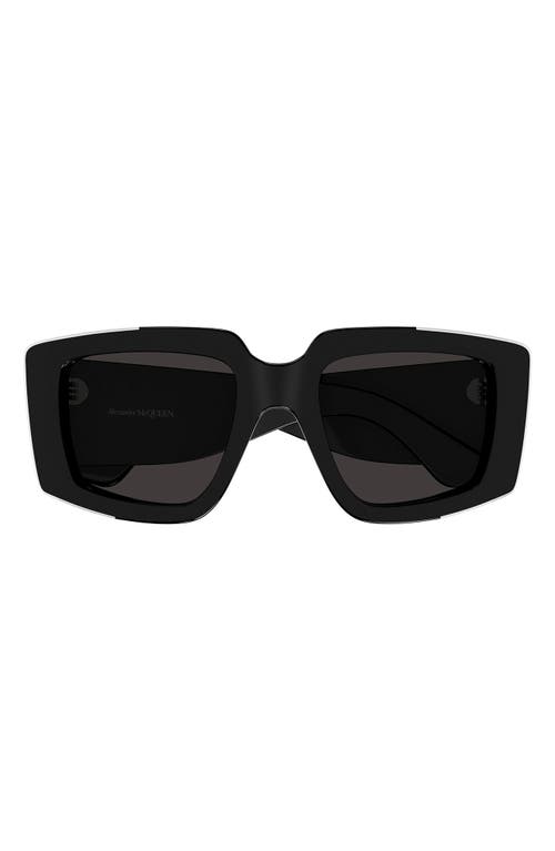 Alexander McQueen 51mm Geometric Sunglasses in Black at Nordstrom