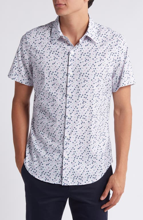 Tech Floral Short Sleeve Performance Button-Up Shirt in Peyton Floral C86