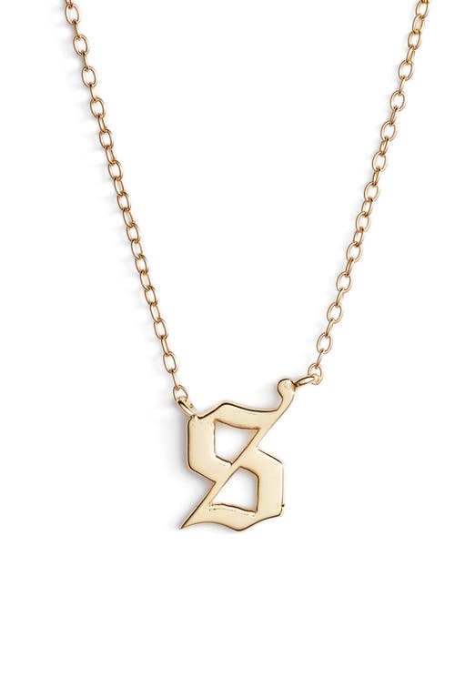 Argento Vivo Gothic Initial Pendant Necklace in Gold-S