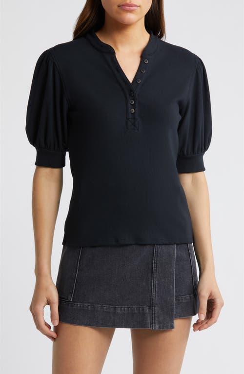 Rails Jewel Puff Sleeve Cotton & Modal Top Black at Nordstrom,