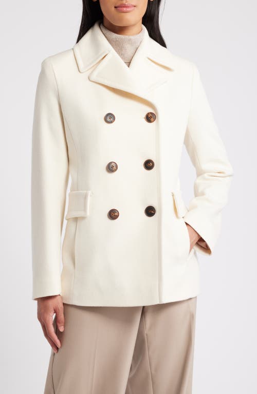 Fleurette Ali Wool Peacoat in Parchment 