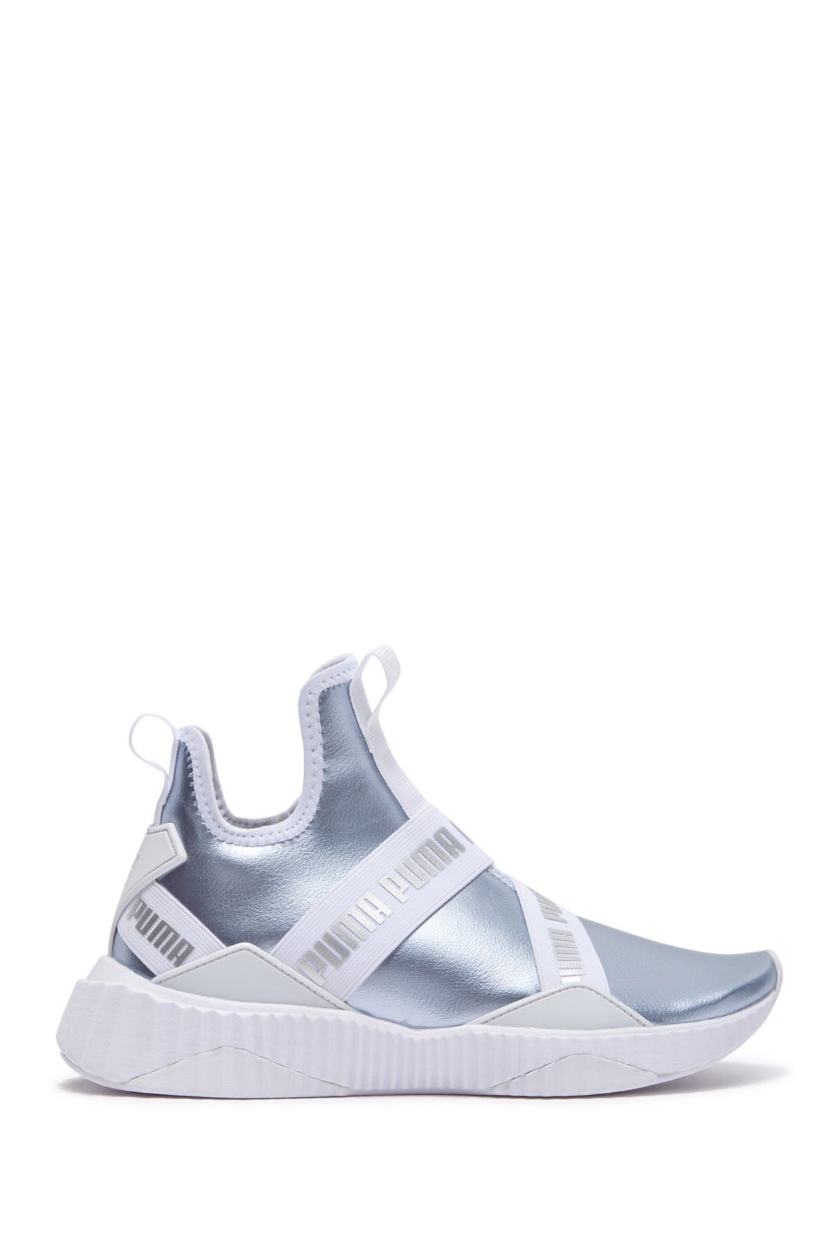 puma defy mid metallic sneakers