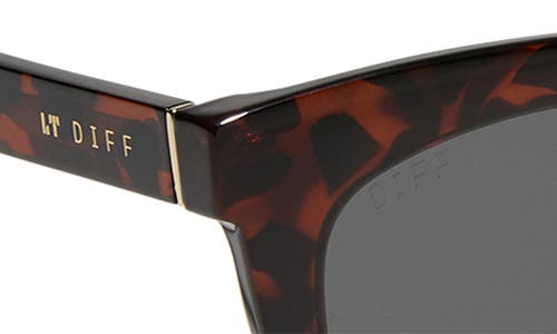 Diff 50mm Talia Square Sunglasses In Dark Tortoise