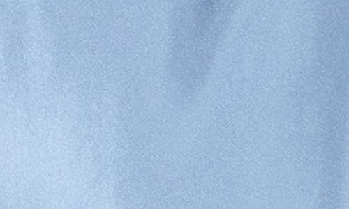 Shop Bebe Satin Cowl Neck Midi Dress In Denim
