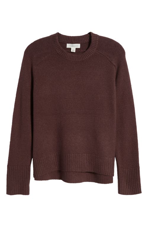 Shop Treasure & Bond Crewneck Raglan Cotton Blend Sweater In Burgundy Fudge