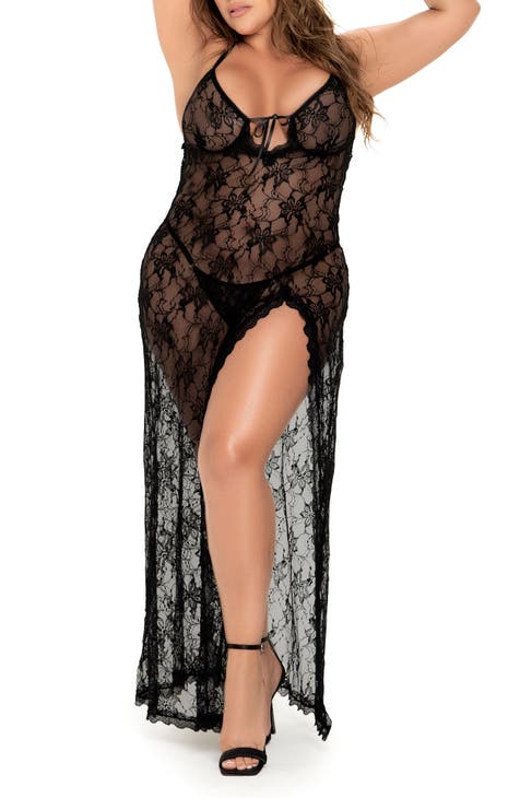 Ella Lace Nightgown  Black - Kindred Bravely