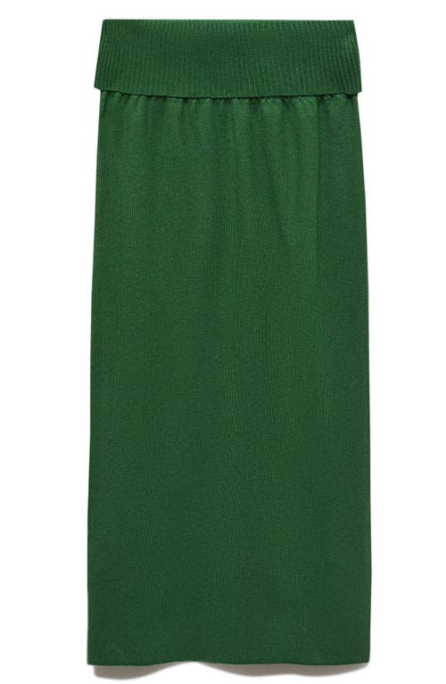 MANGO Knit Midi Skirt Green at Nordstrom,