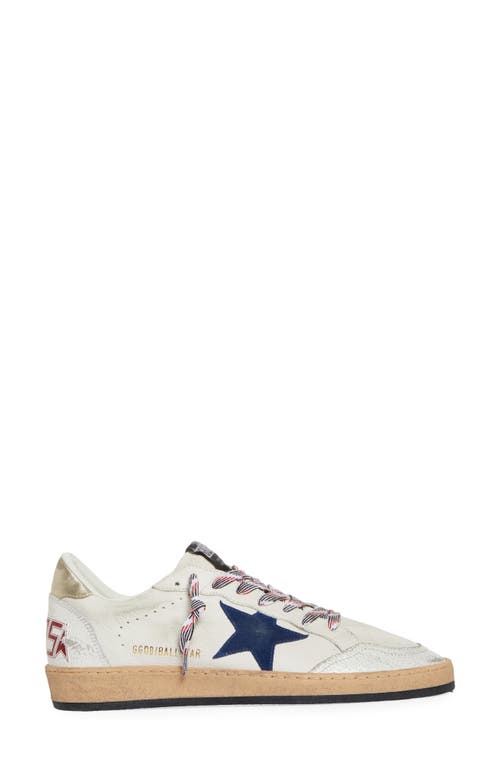 Shop Golden Goose Ball Star Low Top Sneaker In White/twilight Blue/platinum