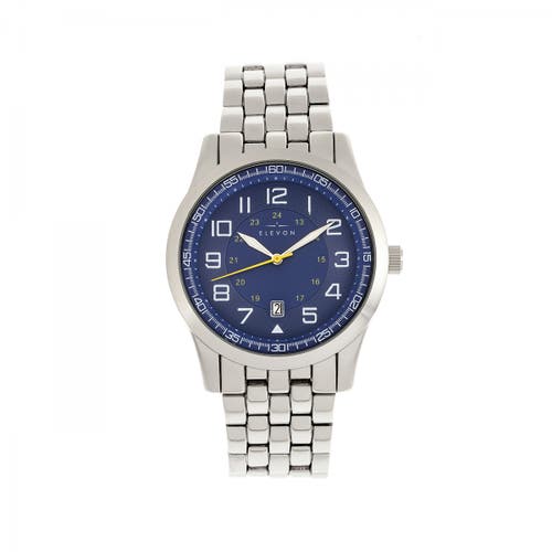 Shop Elevon Garrison Bracelet Watch W/date In Silver/blue