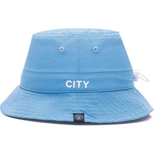 FAN INK Men's Sky Blue/White Manchester City Terrain Reversible Adjustable Bucket Hat in Light Blue