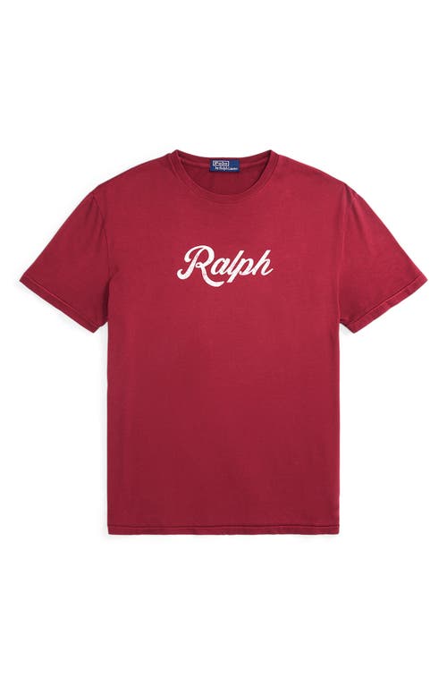 Shop Polo Ralph Lauren Uneven Logo Graphic T-shirt In Red Carpet