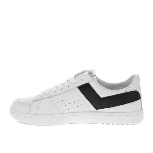 Pony Mens M-pro Low Genuine Leather And Suede Premium Lace Up Athletic Sneaker Shoe In White/black