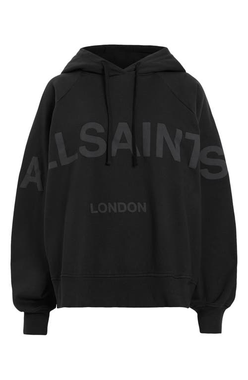 Shop Allsaints Talon Biggy Oversize Logo Hoodie In Black