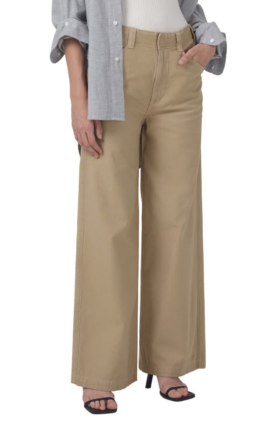 CITIZENS OF HUMANITY PALOMA HIGH WAIST WIDE LEG TWILL UTILITY TROUSERS