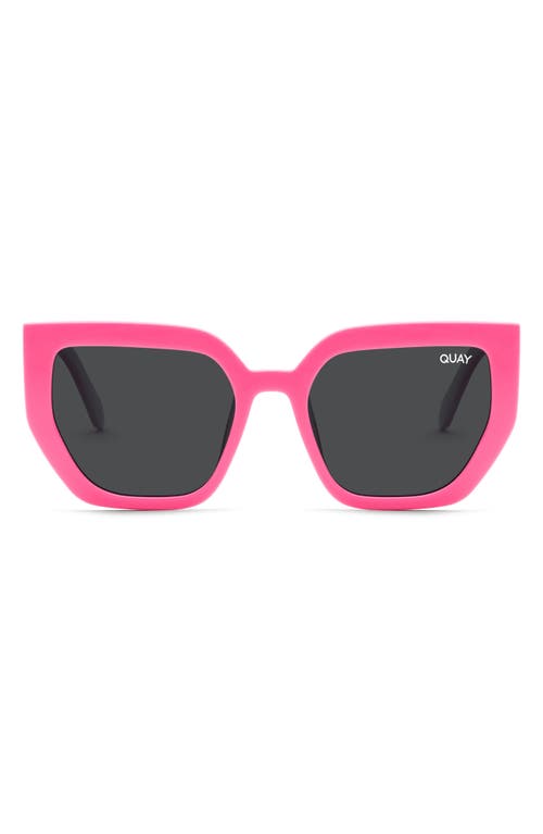 Contoured 45mm Polarized Cat Eye Sunglasses in Hot Pink/Black Polarized