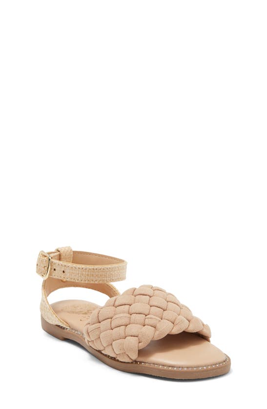Vince Camuto Kids' Woven Ankle Strap Sandal In Tan