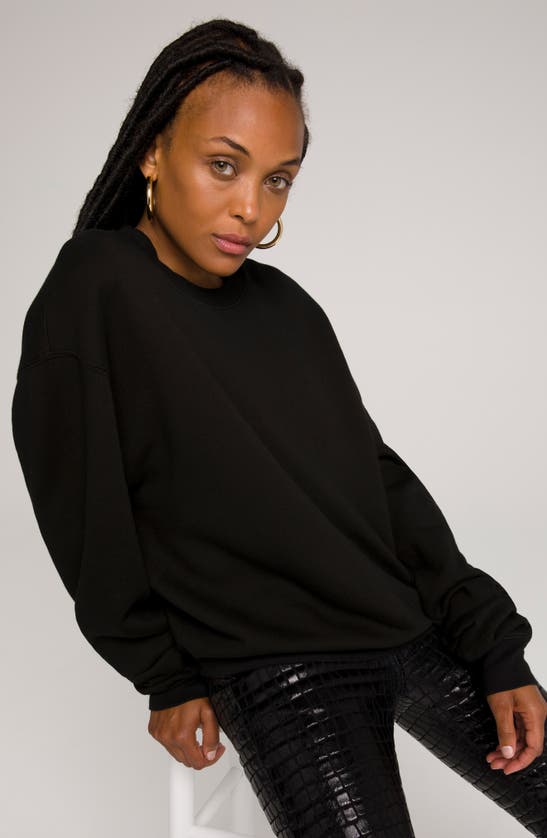 Shop Good American Boyfriend Sweatshirt In Black001