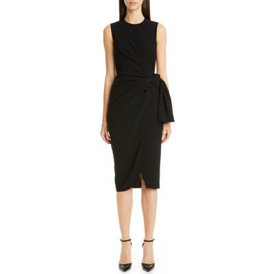 Altuzarra Sleeveless Drape Knot Pencil Dress, 8 FR - Black