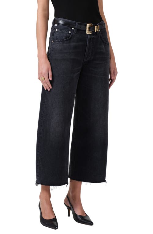 Citizens Of Humanity Ayla Raw Hem High Waist Baggy Ankle Wide Leg Jeans In Bronson