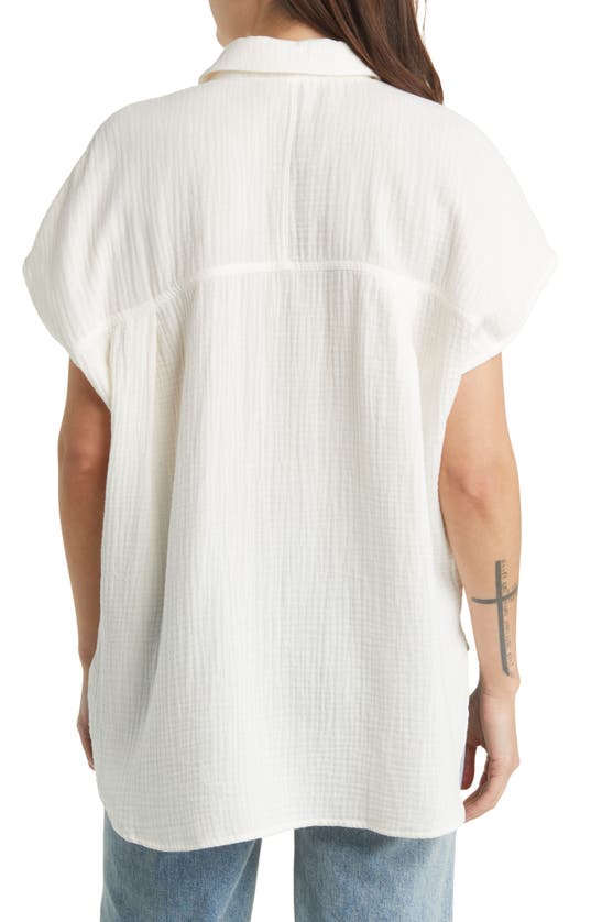 Shop Madewell Lightspun Dolman-sleeve Button-up Shirt In Lighthouse