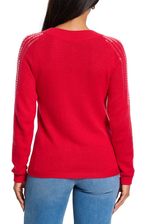 Shop Nic + Zoe Nic+zoe Subtle Shine Sequin Sweater In Amaryllis