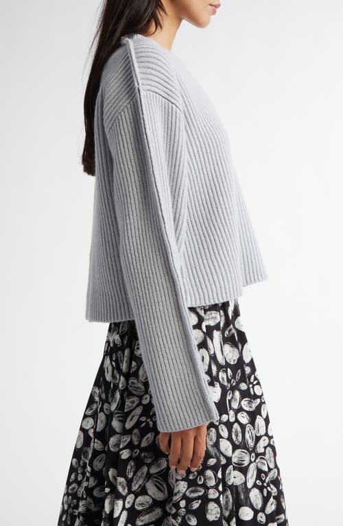 Shop Marni Embroidered Virgin Wool Rib Crewneck Sweater In Tonic