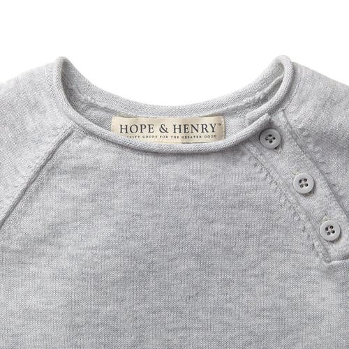 Hope & Henry Baby Raglan Sweater Romper In Heather Grey