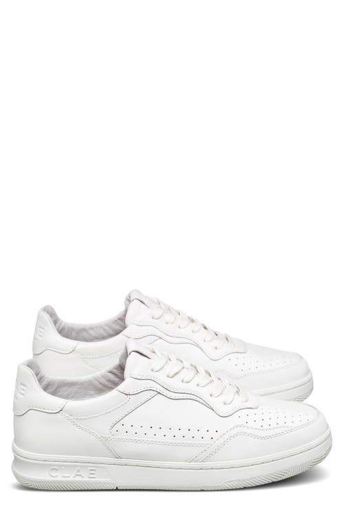 Shop Clae Haywood Leather Sneaker In Triple White Leather