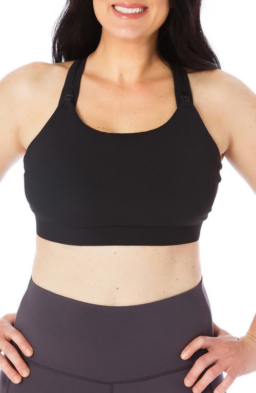 LOVE AND FIT 3.0 Nursing & Hands-Free Pumping Sports Bra in Black