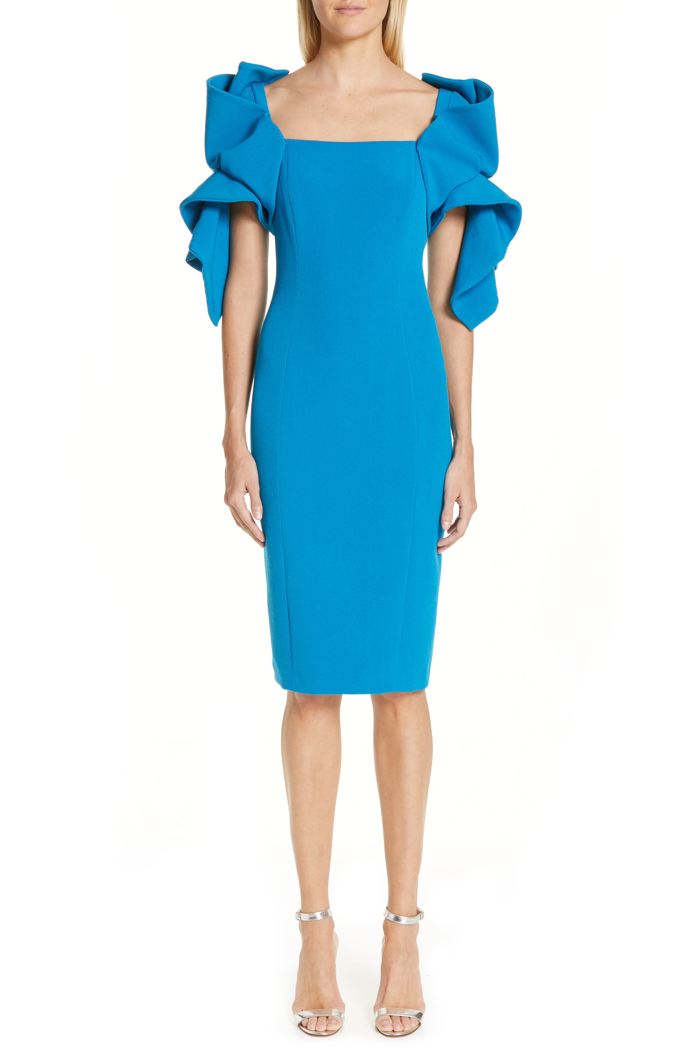 Badgley Mischka Collection Origami Sleeve Cocktail Dress