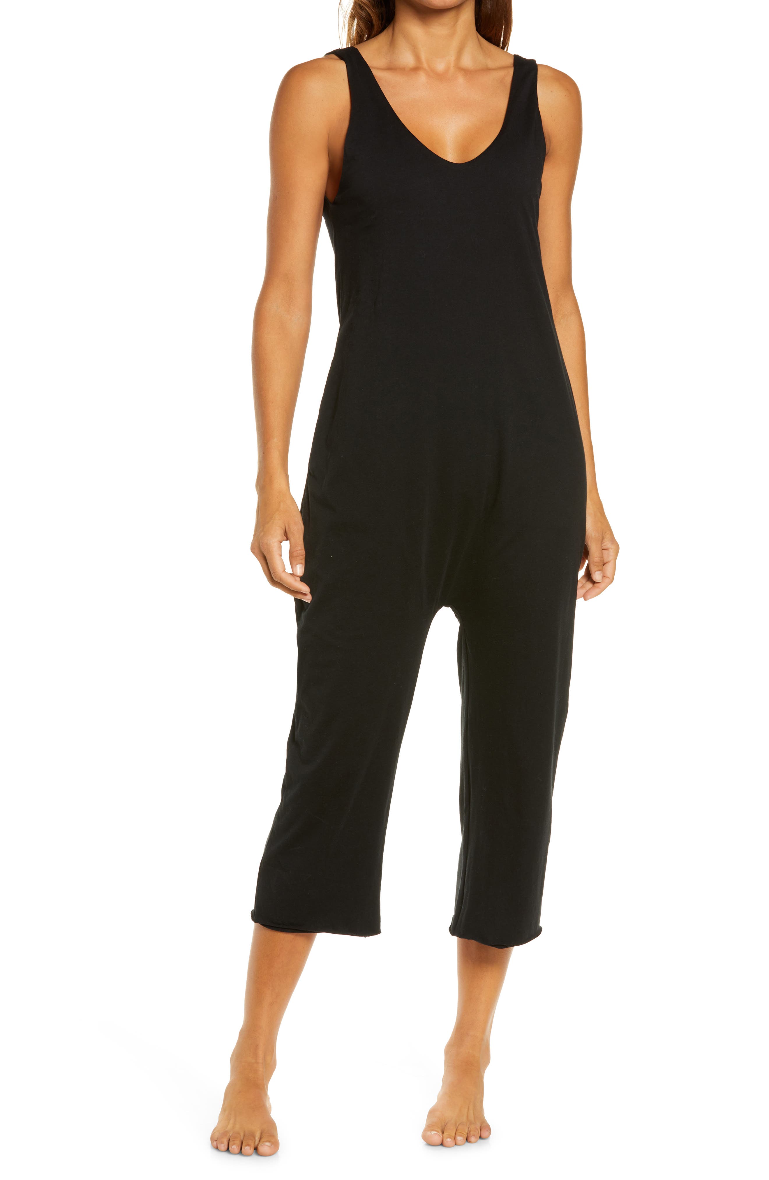 cotton cropped jumpsuit