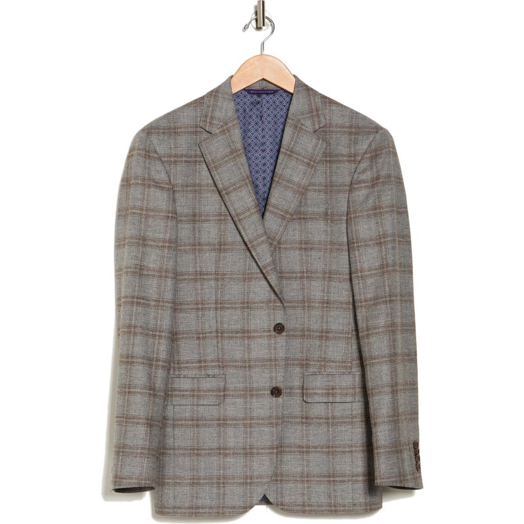 Ted Baker London Jarrow Check Wool, Cotton & Linen Blend Sport Coat In Light Grey