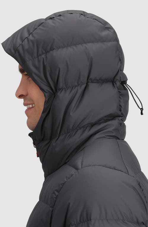 Shop Outdoor Research Coldfront 700 Fill Power Down Insulated Hooded Ripstop Packable Puffer Jacket In Storm